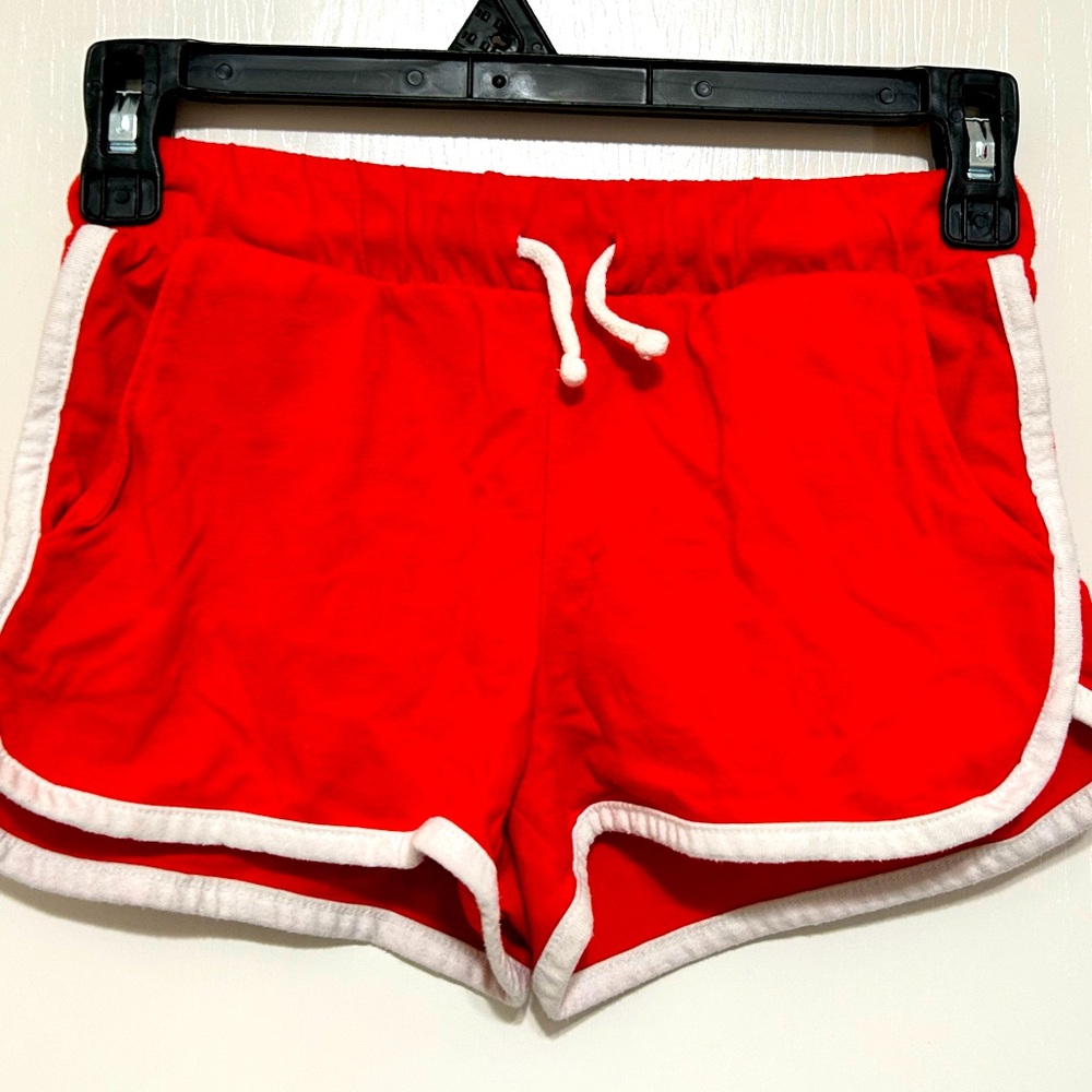 Red Women's Shorts with White Trim